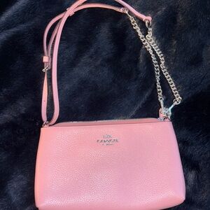 Coach Blush Pink Crossbody Bag with Chain Strap